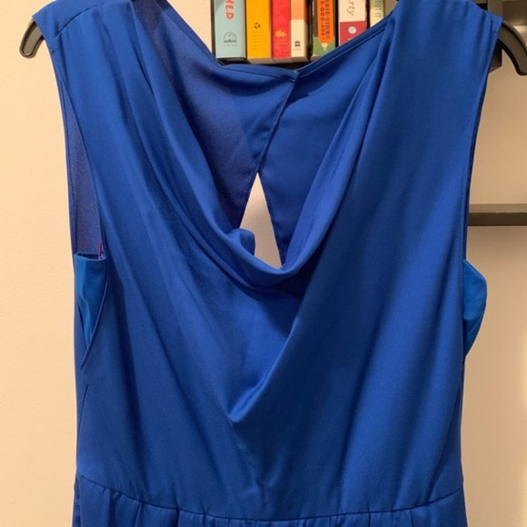 Catherine Malandrino Calypso Blue Delilah Cowl Dress Sz 8 - Picture 4 of 9